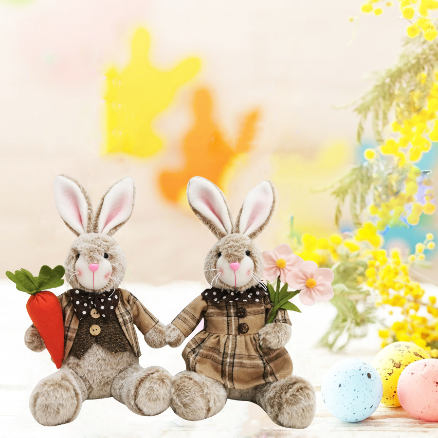 Easter bunny Easter Brown Bunny party beautiful decoration Spring room desktop decoration