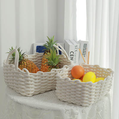 New Nordic Style Storage Basket Cotton String Hand Woven Basket Snack Key Desktop Storage Basket Underwear Storage Basket