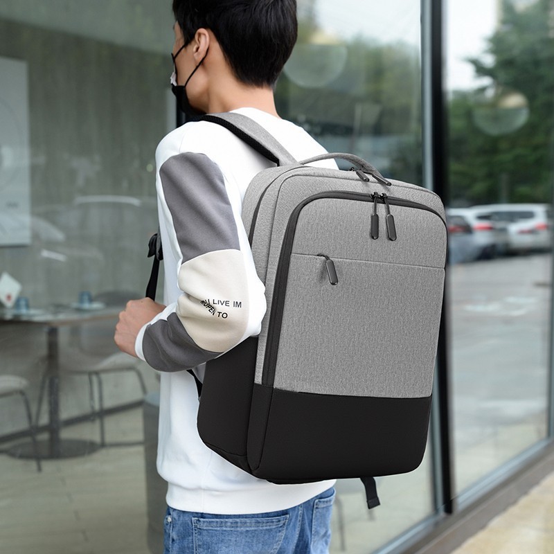 Cross-border New Business Men's Backpack Printable logo Simple Computer Bag Travel Large Capacity Multi-purpose Backpack