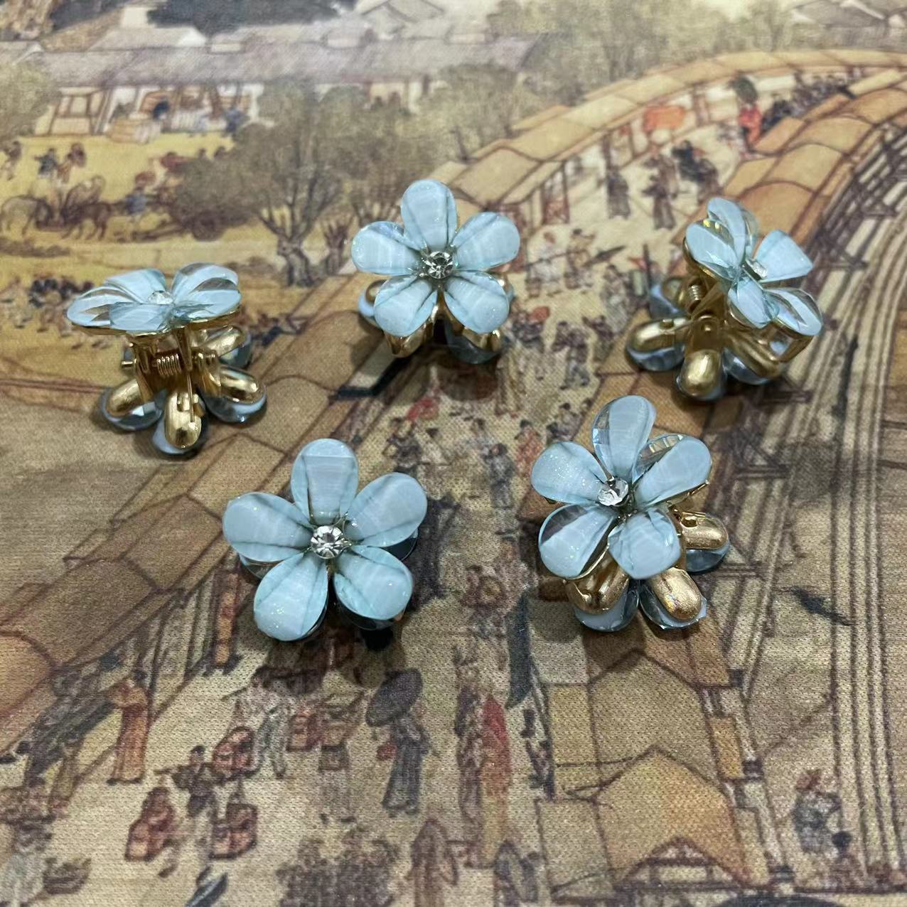 Fermaglio per capelli con frangia di piccole dimensioni 2023 nuovo fermaglio laterale con fiore di cristallo Corea del Sud mini fermaglio per capelli temperamento celebrità di Internet accessori per capelli_voghion.com