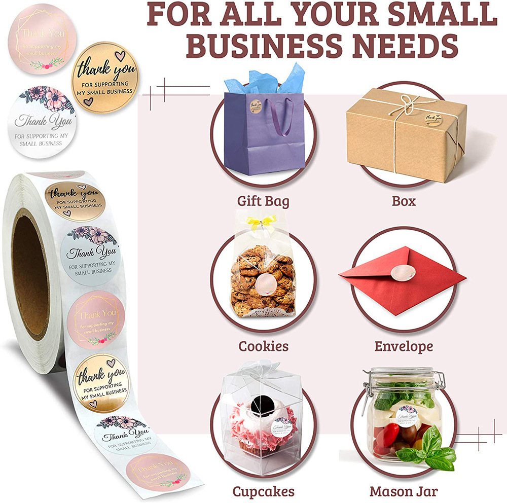 Wholesale roll Thank you seal sticker envelope decoration adhesive sticker label