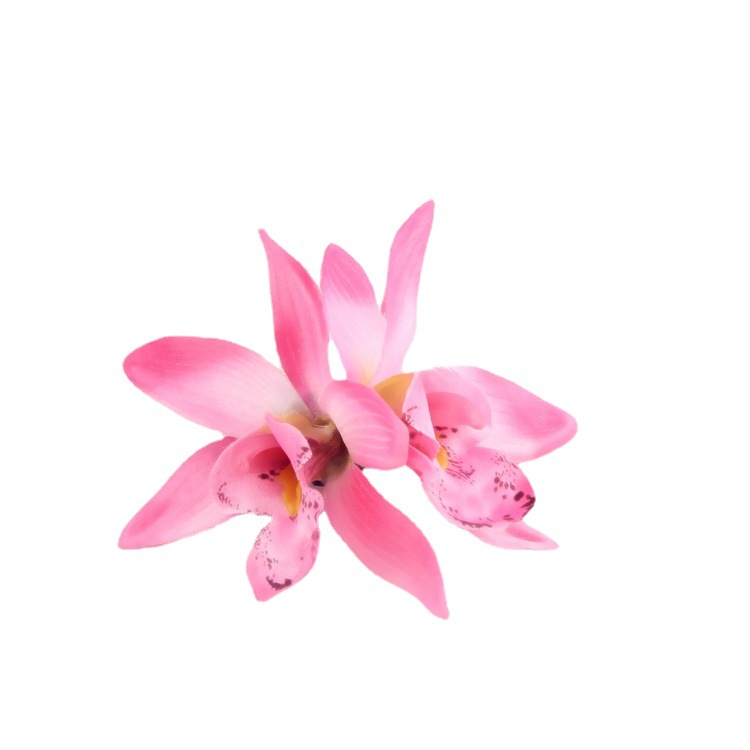 Ny Dobbelt Simulering Cymbidium Blomsterkantklemme Forårsferie Hårtilbehør Boheme Strand Hårklemme_voghion.com
