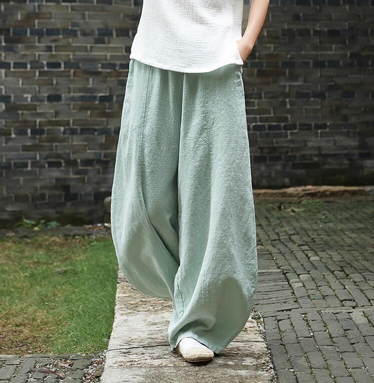 Amazon Women's Pants AliExpress Japanese Spring and Autumn New Cotton Linen Casual Bloomers for Women