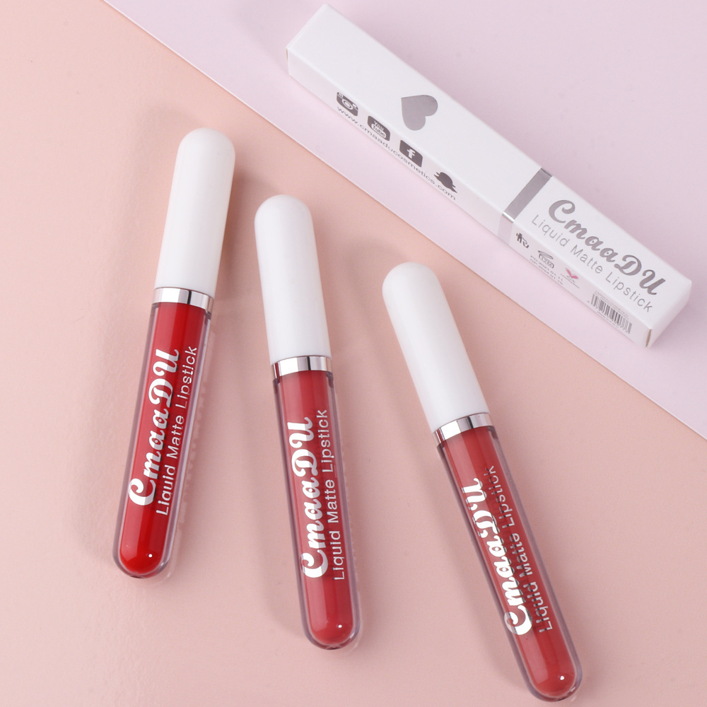 Cross-border 18-color lipstick lip glaze matte is not easy to take off makeup is not easy to touch cup lip gloss Europe and the United States is red nude foreign trade makeup