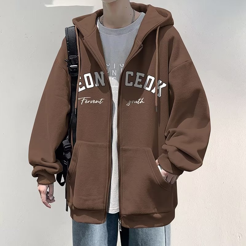 American trendy brand jackets for men spring and autumn  new sports hooded cardigans sweatshirts boys tops jackets