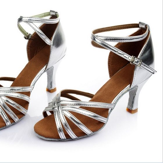 Latin dance shoes adult women's soft bottom high heel dancing shoes adult mid heel Latin dance shoes social dance shoes