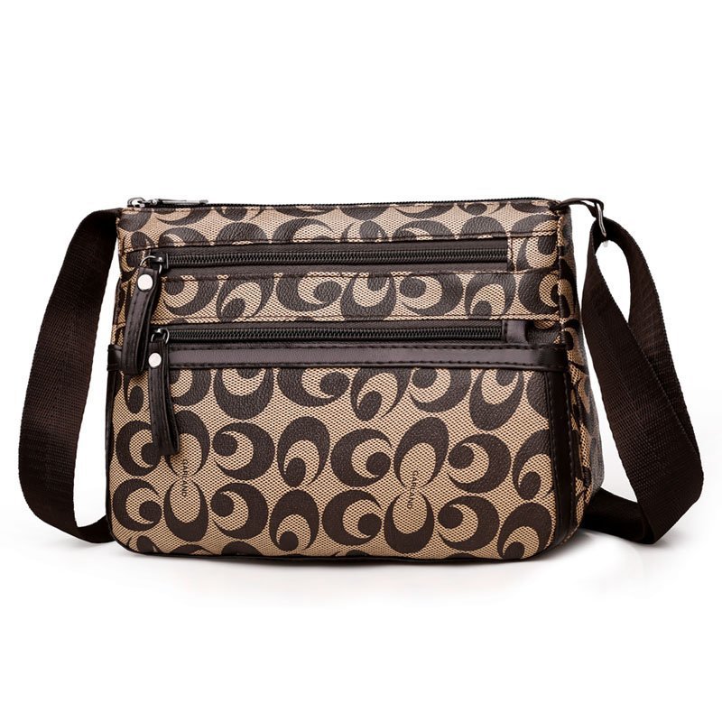 New 2024 Large Capacity Multi-layer Women's Crossbody Bag Shoulder Fashionable Printed Bag Middle-aged Mother Coin Purse