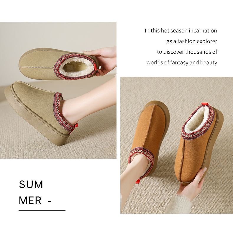 Winter new cashmere warm thick bottom heelless Baotuo hair half slipper cotton shoes_voghion.com
