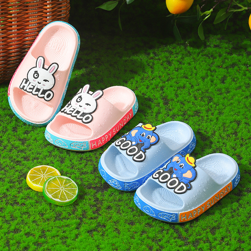 Children's slippers summer soft bottom children's indoor cartoon cute boys and girls home baby slippers a generation of hair
