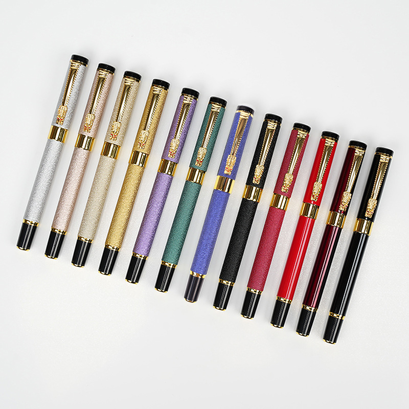 Faucet pen metal frosted Rod 12 color bead signature pen advertising gift pen gel pen lettering logo