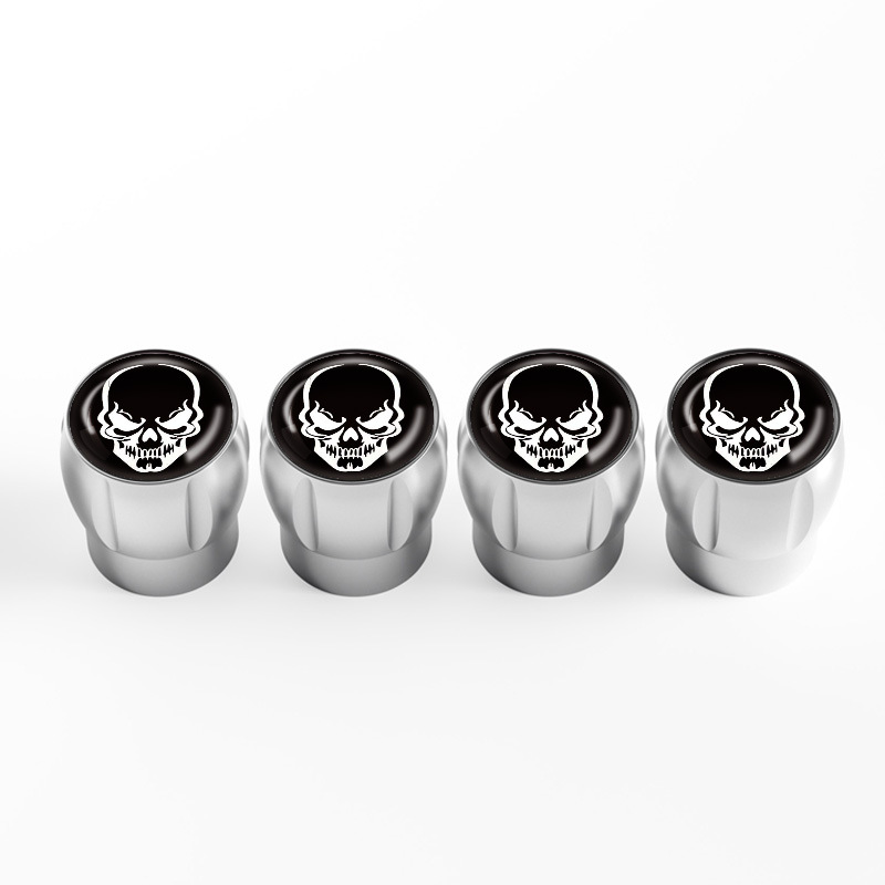 Car tire petal valve cap skull decoration universal aluminum alloy valve core leak-proof modification