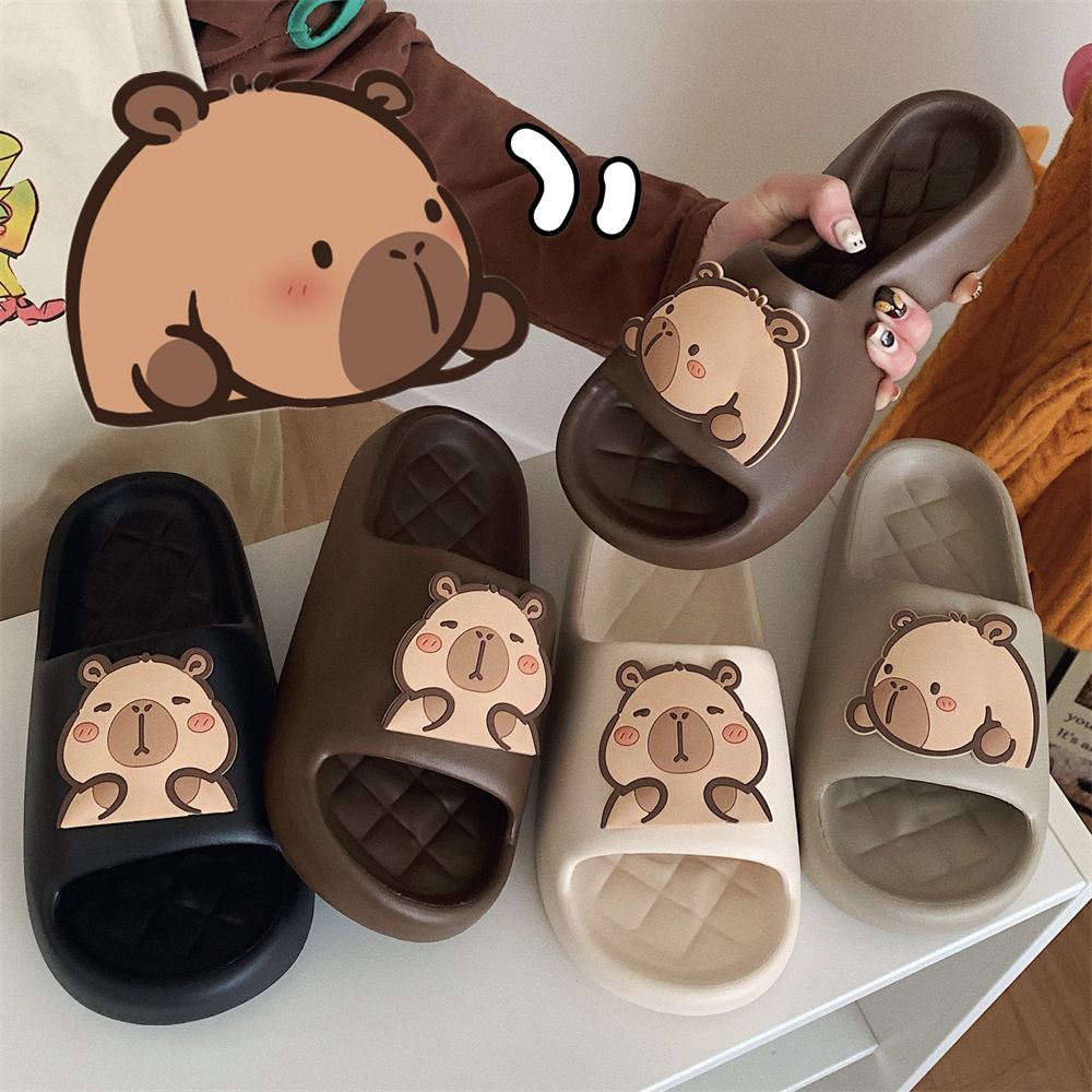 Internet celebrity cute creative fun khaki Barra dolphin eva one-word sandals summer casual home soft bottom slippers