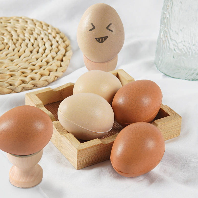 PU soft elastic simulation egg model diy handmade stall graffiti painted fake egg toy play house props