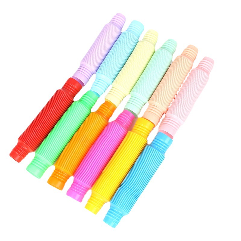 Cross-border pop tube corrugated DIY telescopic tube vent color water pipe toy fun decompression plastic tube wholesale