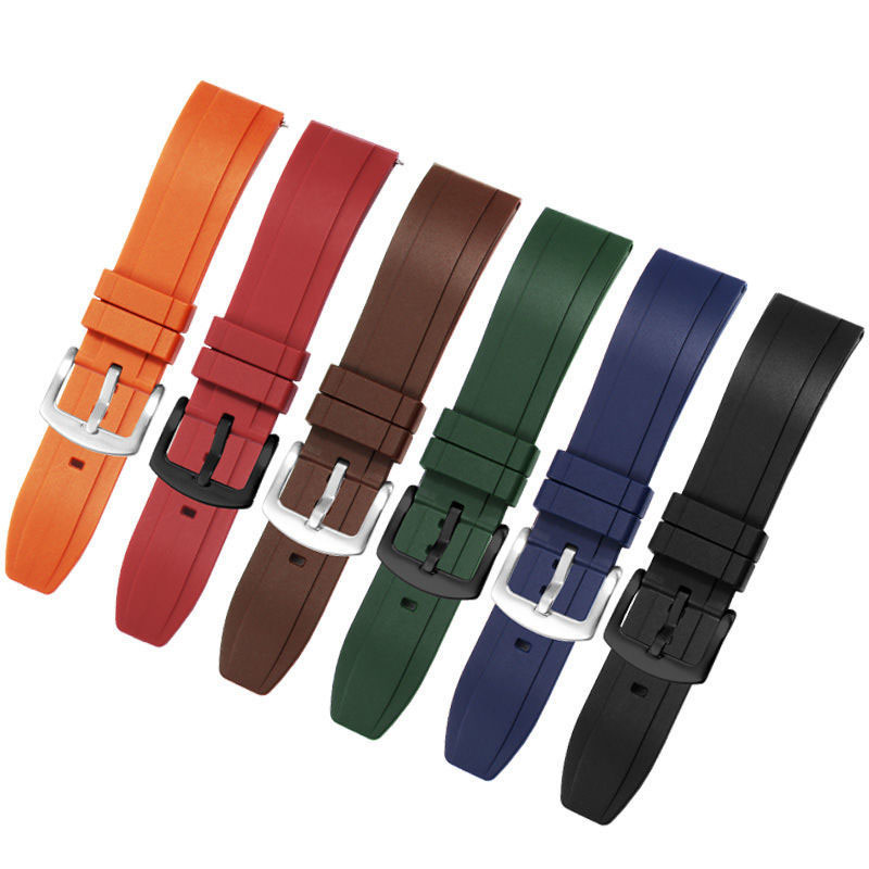 Adapt to Omega Swatch Rubber Strap Smart Watch Quick-release Curved Strap 20/22/24mm Watch Accessories