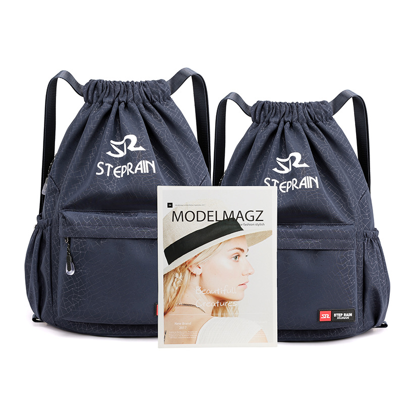 In stock wholesale outdoor travel bag nylon backpack large capacity fashion adjustable drawstring bag drawstring bag