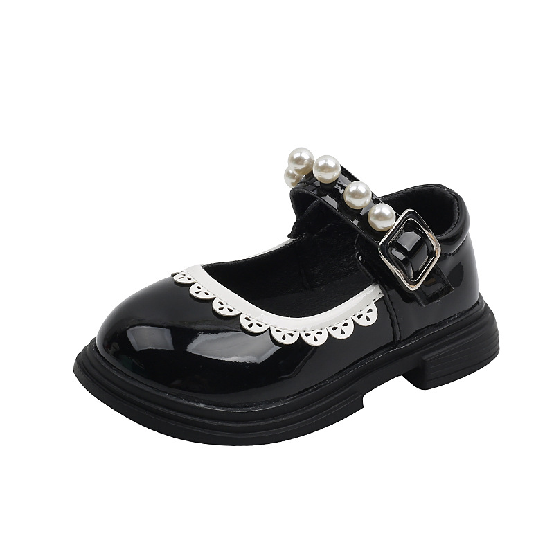 Girls' leather shoes 2025 spring new baby girl patent leather round head performance shoes activity performance shoes princess shoes wholesale