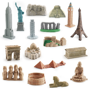 Cross-border simulation world building model Temple of Heaven Buddha Great Wall Colosseum Eiffel Tower pyramid ornaments