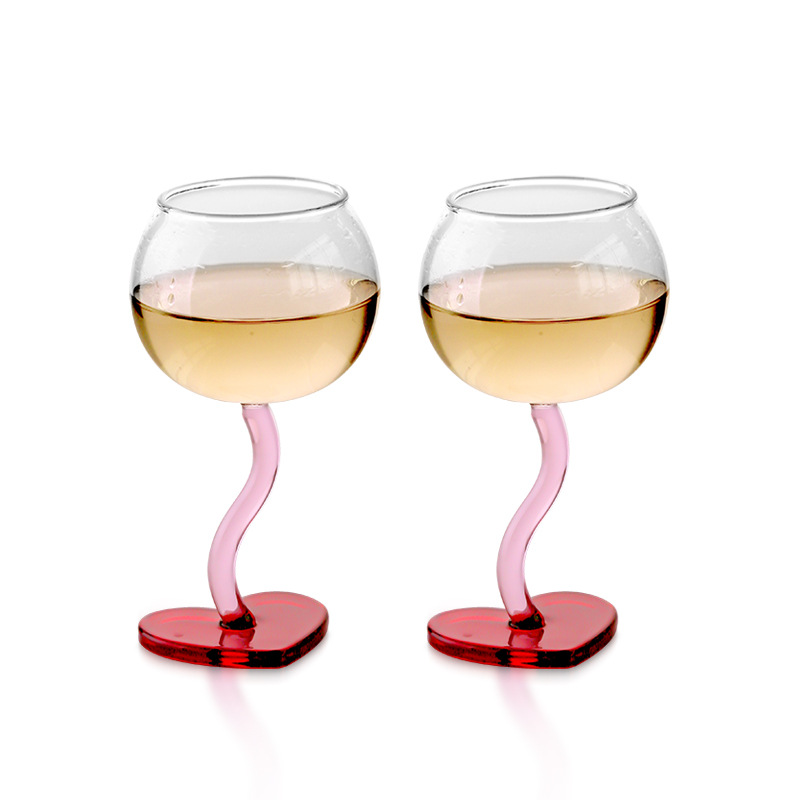 Online red high-looking love white wine goblet red wine glass household light luxury high-end Valentine's Day wedding gift