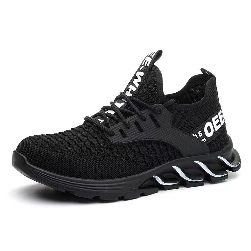 Safety shoes men's breathable deodorant steel toe cap anti-smashing anti-piercing safety shoes flying woven wear-resistant work shoes