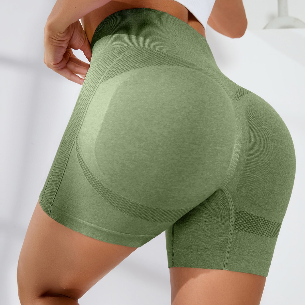 Cross-border TK Seamless Sports High Waist Yoga Pants Peach Hip Tight Shorts Fitness Pants Running Pants Quick-dry Women