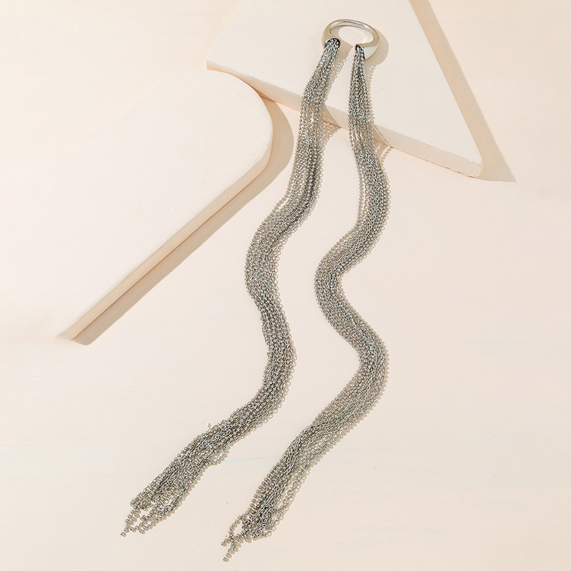 Niche high-end ultra-long tassel hair accessories women's net red 2022 New exaggerated temperament back head bride headdress