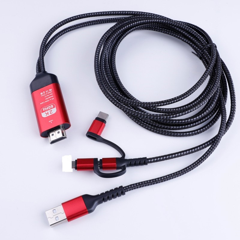 Применимо к мобильному телефону Apple Android Type-C для HDMI HD Line три-в-одном с линией экрана