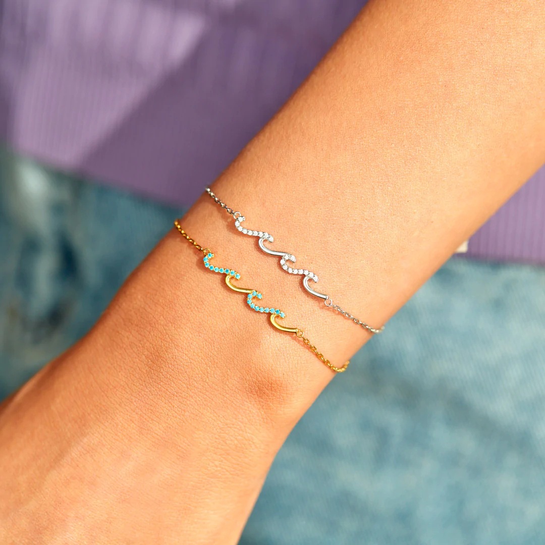 STORYJEWELLERY Wave Bracelet, Birthday Gifts For Women, 30th, 40th, 50th, 60th, 70th Women Birthday Gift Ideas, Happy Birthday Gifts for Friend Sister Mom Mother Coworker, Gifts for Women