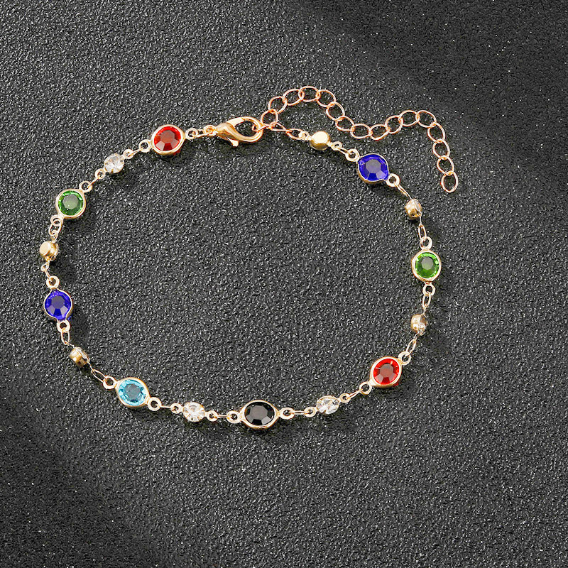New cross-border AliExpress Amazon hot selling personalized accessories elegant women's all-match fashion colorful crystal bracelet