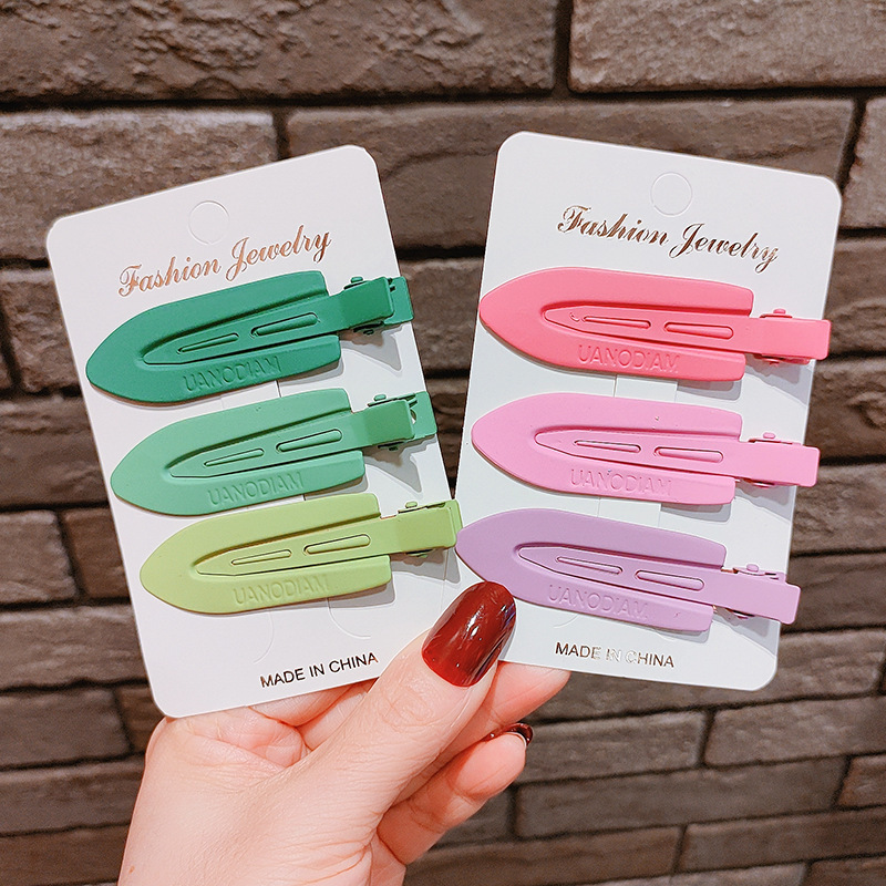 White Deer Same Color Seamless Hairpin Women's Front Bangs Broken Hairpin Wash Face Makeup Metal Duckbill Clip Headwear
