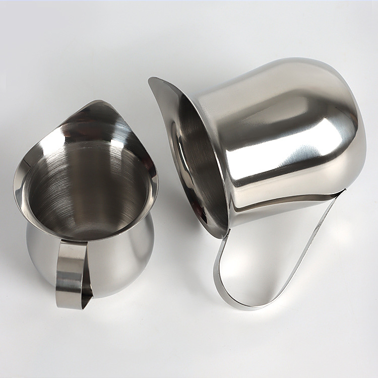 Stainless Steel Small Milk Tank Espresso Ounce Pull Flower Cup Measuring Cup Honey Milkshake Pot Milk Cup Western-style Juice Ducker Sauce Cup