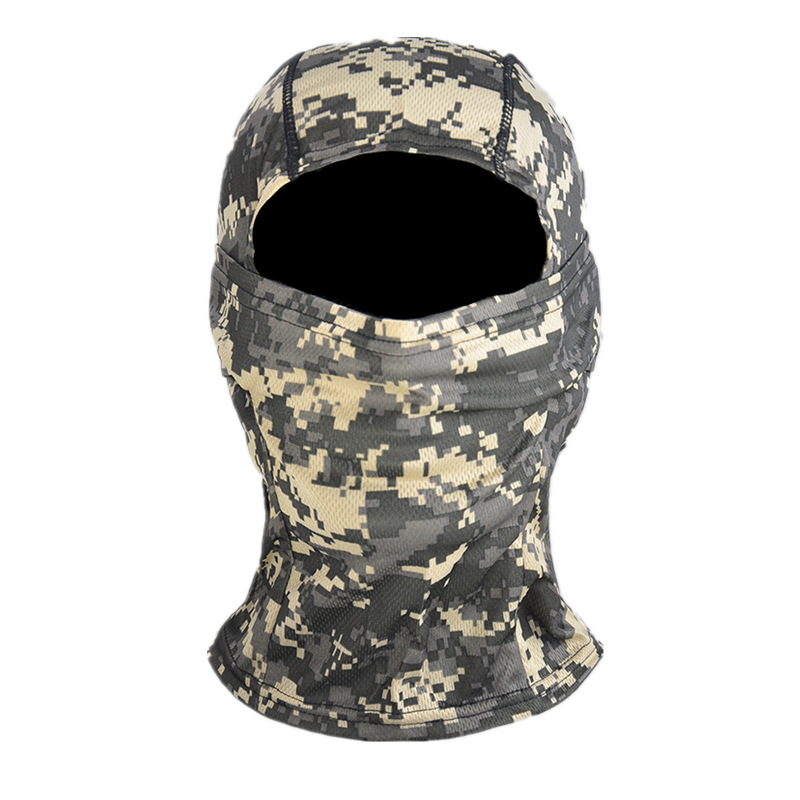 Camouflage collar summer riding head cover ice-cool scarf dustproof scarf men's sun protection fishing mask face cover pullover cap