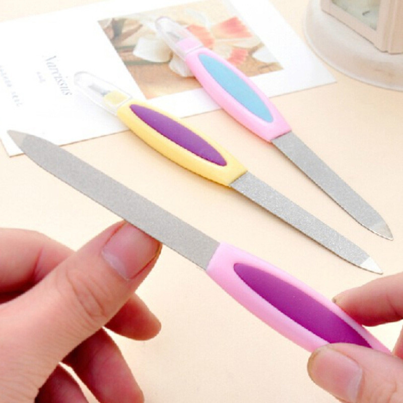 Manicure dual-purpose file two-in-one double-headed nail file with dead skin removal fork shovel wholesale