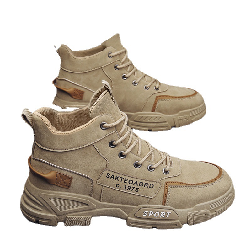 2024 autumn new martin boots men's middle help casual fashion outdoor short boots heightening work men's boots