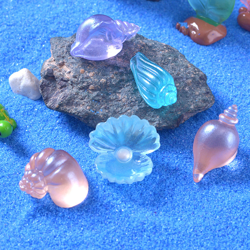 New mini shell conch micro landscape fish tank decoration small ornaments cute pearl shell resin crafts
