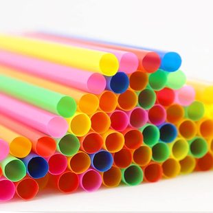Amazon hot sale disposable pearl milk tea thick straw plastic pp21cm color flat straight tube straw wholesale