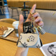Tassel Coin Purse-Printed Coin Purse Beige