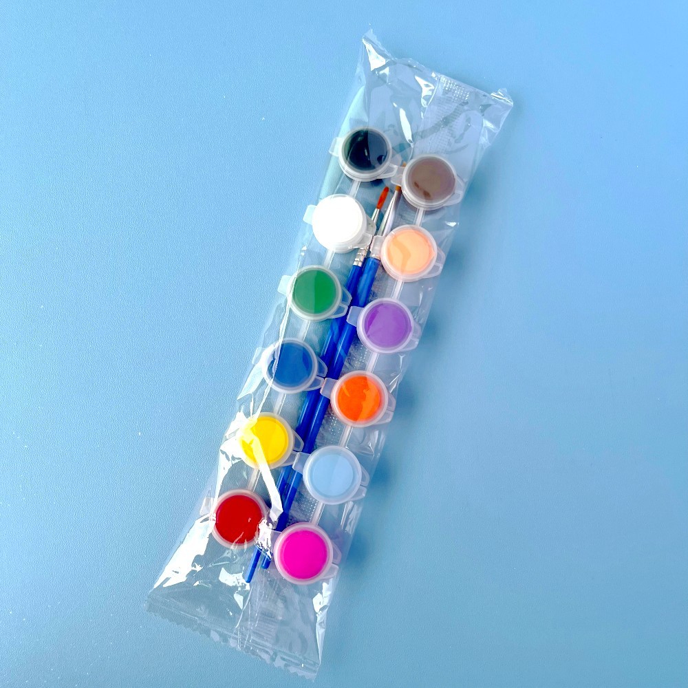 Acrylic 6 conjoined paint strip wholesale 12 color kindergarten DIY painted graffiti plaster doll painting paint stall
