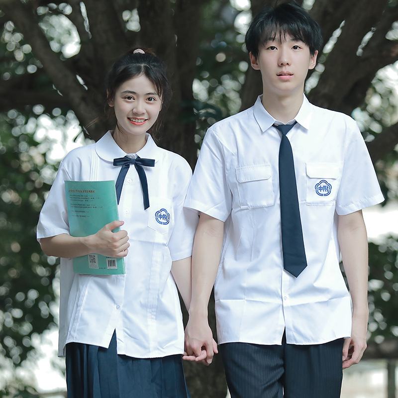 High school genuine school uniform female high school academic style student White shirt jk uniform suit summer graduation season