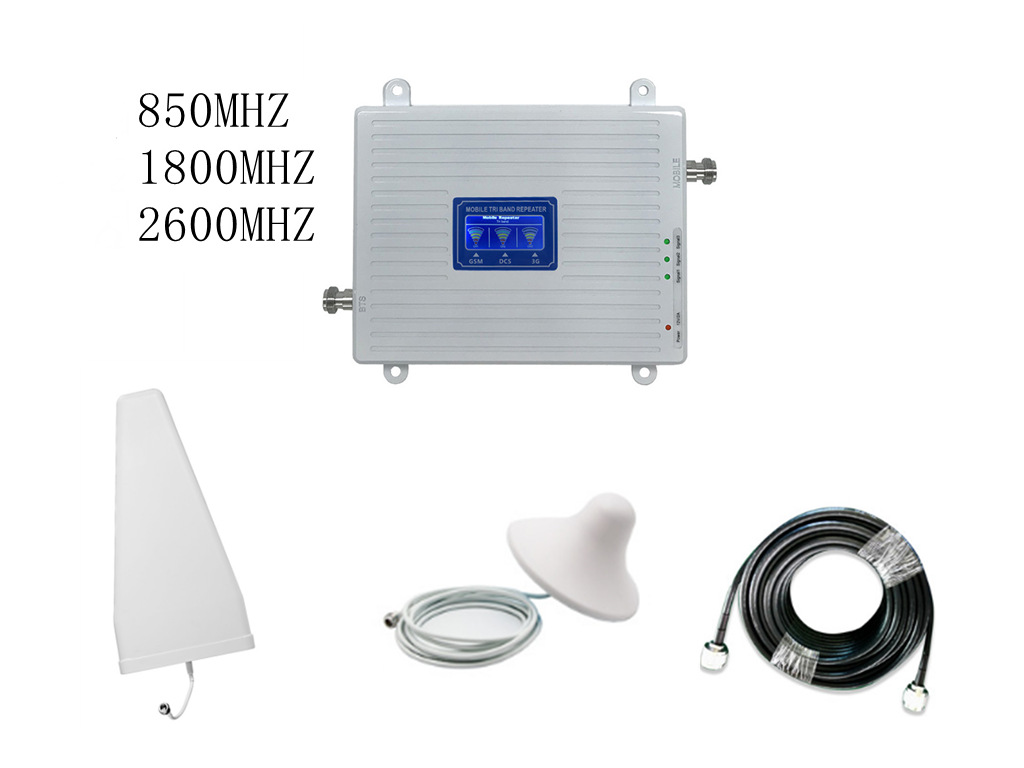 Foreign trade White triple frequency 900/1800/2100 mobile phone signal amplifier 2g 3G 4G internet signal booster