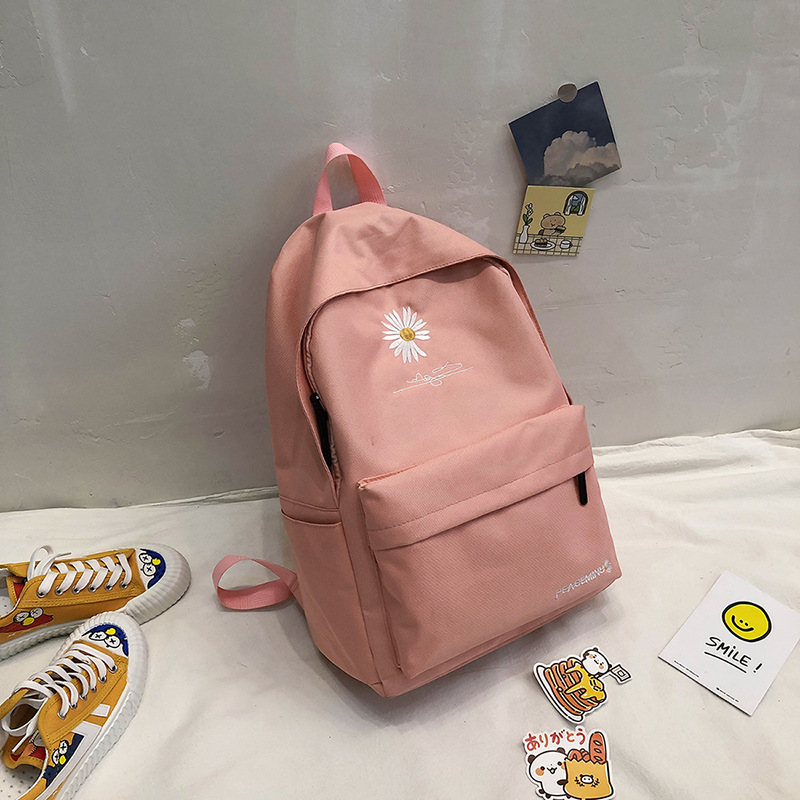 2020 New Student Schoolbag Korean Style Daisy Backpack All-match Large Capacity Korean Travel Backpack Night Market Supply