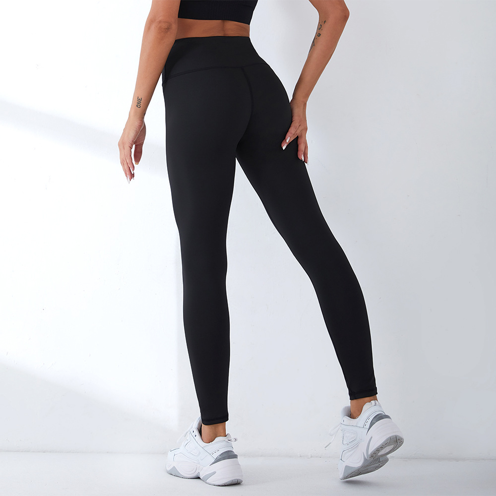 2022 European and American New Yoga Pants Women's Cross-border Slimming High Waist Fitness Pants Running Sports Pants Tight High Elastic Leggings