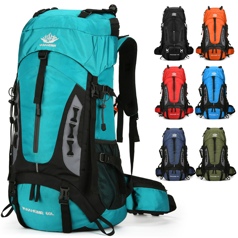 Outdoor large capacity mountaineering bag 65 L camping tent backpack unisex travel hiking sports luggage bag
