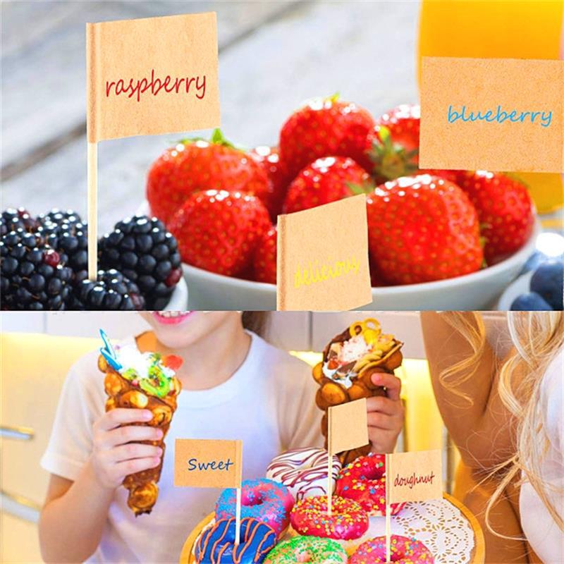 White toothpick flag pure white holiday decoration fruit sign cake burger sign cocktail sign 100 bags