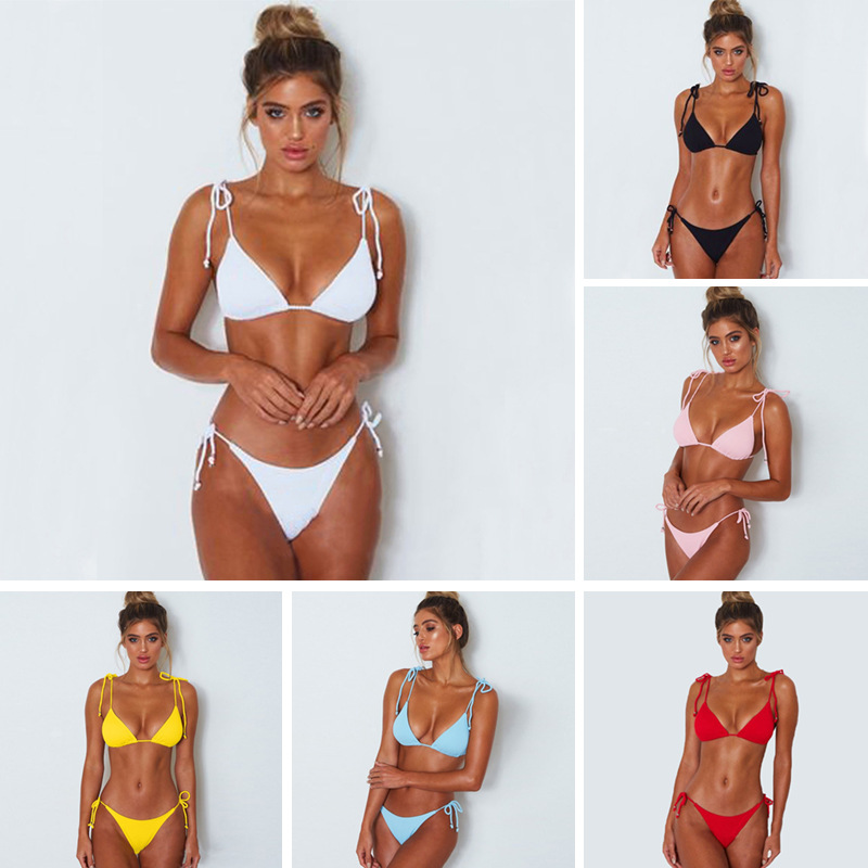 European and American Sexy 2023 Split Swimsuit Women Gather Slim bikini Two-Piece bikini Foreign Trade Amazon