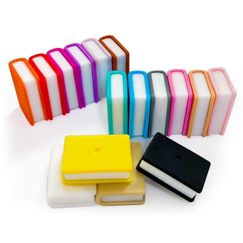 Cross-Border New stacked book food grade silicone beads DIY loose beads accessories rectangular book beaded single hole pen