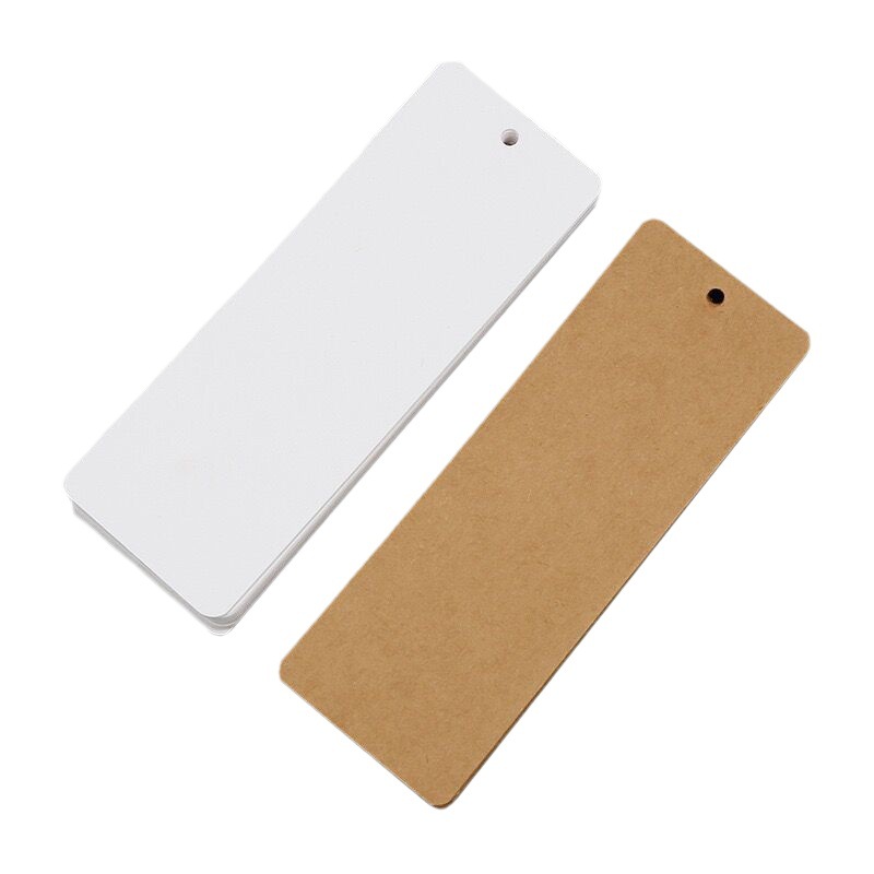 Creative bookmark blank hand-painted card blank rounded corner bookmark DIY kraft paper white card punch cardboard in stock