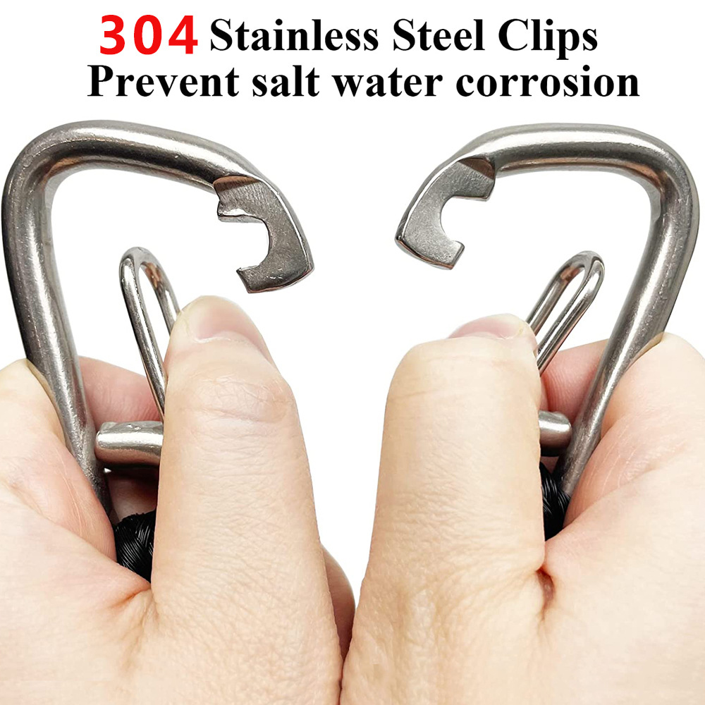 Dock rope boat rope stainless steel clip accessories boat PWC built-in buffer kayak mooring cable polyethylene rope