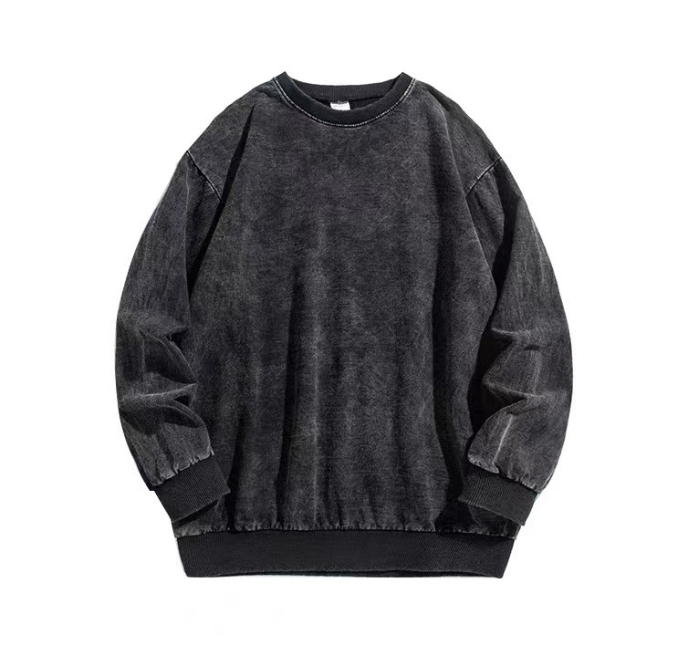 To figure the production of vests diy a minimum order of 400 grams of heavy washed old hooded long sleeve loose vests autumn men