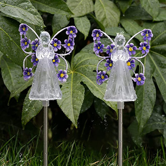 Amazon New Solar Angel Garden Lights Outdoor Decorative Angel Solar Lights Courtyard Garden Floor Insert Lights